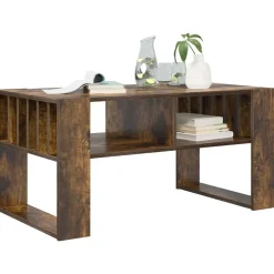 vidaXL Sofabord Røget eg 92 x 49,5 x 45 cm Konstrueret træ