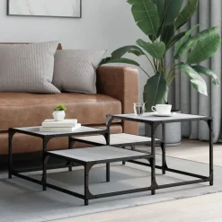 vidaXL sofabord 87,5x87,5x40 cm konstrueret træ grå sonoma-eg