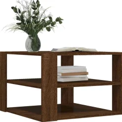 vidaXL sofabord 58x58x40 cm konstrueret træ brun egetræsfarve