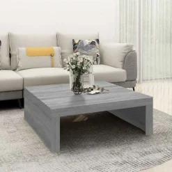 vidaXL sofabord 100x100x35 cm konstrueret træ grå sonoma-eg