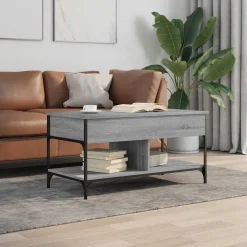vidaXL sofabord 100x50x50 cm konstrueret træ og metal grå sonoma-eg