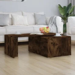 vidaXL sofabord 150x50x35 cm konstrueret træ røget egetræsfarve