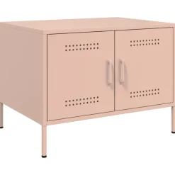 vidaXL sofabord 68x50x50,5 cm stål lyserød