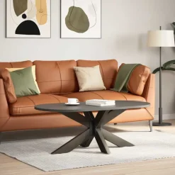 vidaXL sofabordben edderkopformet sort 98x58x(42-43) cm stål