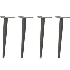 vidaXL sofabordben konisk form 4 stk. antracit 30-31 cm stål