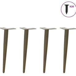 vidaXL sofabordben konisk form 4 stk. naturstål 30-31 cm stål