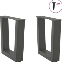 vidaXL sofabordben V-formet 2 stk. antracit 30x(30-31,3) cm stål