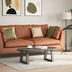 vidaXL sofabordben V-formet 2 stk. antracit 30x(30-31,3) cm stål