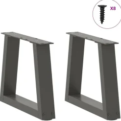 vidaXL sofabordben V-formet 2 stk. antracit 30x(30-31,3) cm stål