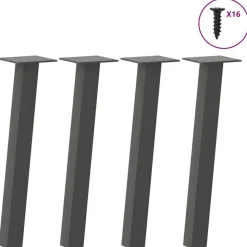 vidaXL sofabordsben 4 stk. antracit 30 cm stål