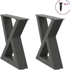 vidaXL sofabordsben 2 stk. antracit 30x(30-31,3) cm stål