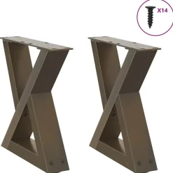 vidaXL sofabordsben 2 stk. naturstål 30x(30-31,3) cm stål