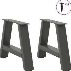 vidaXL sofabordsben A-formet 2 stk. antracit 30x(30-31) cm stål