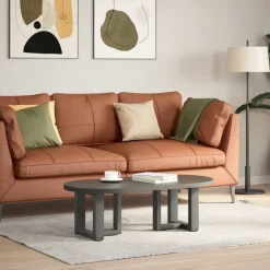 vidaXL sofabordsben T-formet 2 stk. antracit 30x25x(30-31) cm stål