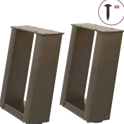 vidaXL sofabordsben U-formet 2 stk. naturstål 30x(30-31) cm stål