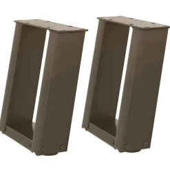 vidaXL sofabordsben U-formet 2 stk. naturstål 30x(30-31) cm stål