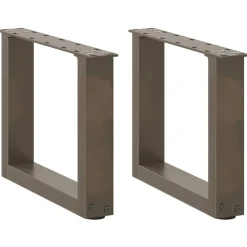 vidaXL sofabordsben U-formet 2 stk. naturstål 30x(30-31) cm stål