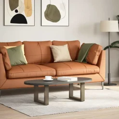 vidaXL sofabordsben U-formet 2 stk. naturstål 30x(30-31) cm stål