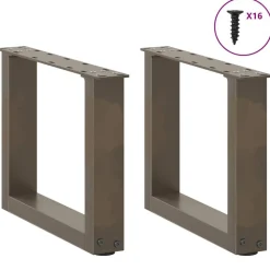 vidaXL sofabordsben U-formet 2 stk. naturstål 30x(30-31) cm stål