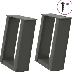 vidaXL sofabordsben U-formet 2 stk. antracit 30x(30-31) cm stål