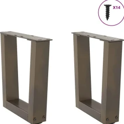 vidaXL sofabordsben V-formet 2 stk. naturstål 30x(30-31,3) cm stål