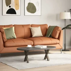 vidaXL sofabordsben X-formet 2 stk. naturstål 30x(30-31) cm stål