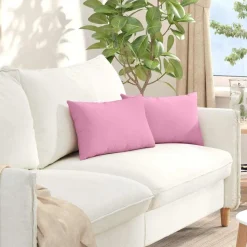 vidaXL Sofapuder 2 pcs Lyserød 50 x 30 cm Stof
