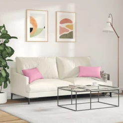vidaXL Sofapuder 2 pcs Lyserød 50 x 30 cm Stof
