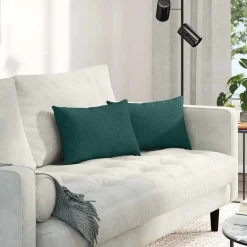 vidaXL Sofapuder 2 pcs Mørkegrøn 50 x 30 cm Stof