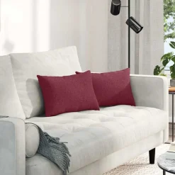 vidaXL Sofapuder 2 pcs Vinrød 50 x 30 cm Stof
