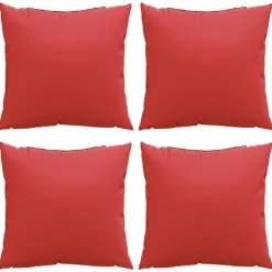 vidaXL sofapuder 4 stk. 40x40 cm stof rød