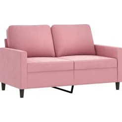 vidaXL sofasæt 3 dele med hynder velour lyserød