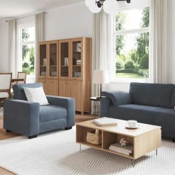 vidaXL sofasæt 3 dele med hynder velour mørkegrå