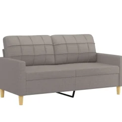 vidaXL sofasæt 3 dele med hynder stof gråbrun