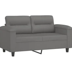 vidaXL sofasæt 3 dele med hynder mikrofiberstof mørkegrå