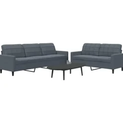 vidaXL sofasæt 2 dele med hynder velour mørkegrå