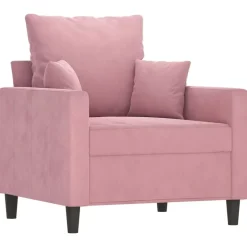 vidaXL sofasæt 3 dele med hynder velour lyserød