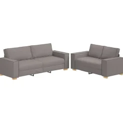 vidaXL sofasæt 2 dele med hynder stof gråbrun