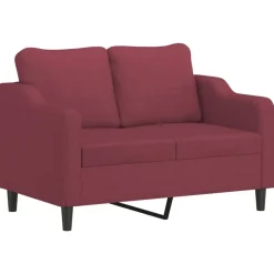 vidaXL sofasæt 2 dele med hynder stof vinrød