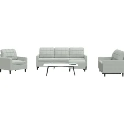 vidaXL sofasæt 4 dele med hynder velour lysegrå