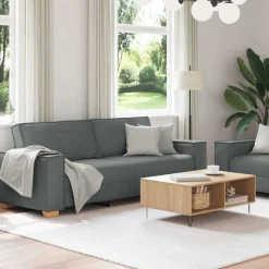 vidaXL sofasæt 2 dele med hynder stof mørkegrå