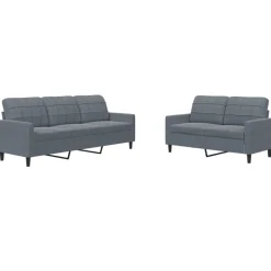 vidaXL sofasæt 2 dele med hynder velour mørkegrå