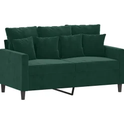 vidaXL sofasæt 2 dele med hynder velour mørkegrøn