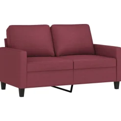 vidaXL sofasæt 2 dele med hynder stof vinrød
