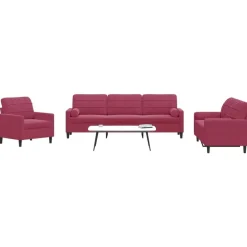 vidaXL sofasæt 2 dele med hynder og bolsterpuder velour vinrød
