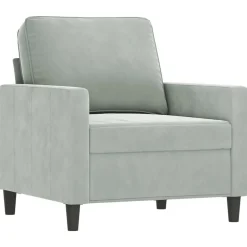 vidaXL sofasæt 3 dele med hynder velour lysegrå