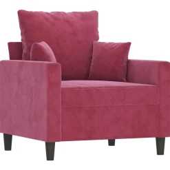 vidaXL sofasæt 2 dele med hynder velour vinrød
