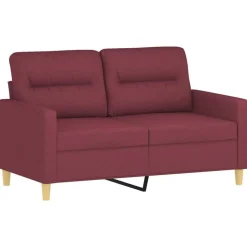 vidaXL sofasæt 2 dele med hynder stof vinrød