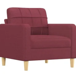 vidaXL sofasæt 2 dele med hynder stof vinrød