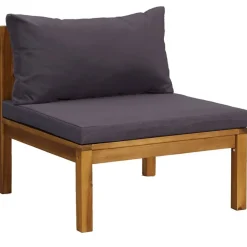 vidaXL sofasæt 2 dele med mørkegrå hynder massivt akacietræ